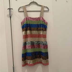 NWT Anthropologie Shimmer Striped Mini Dress